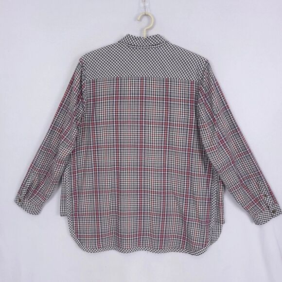 J. Jill Button Down Shirt Top Blouse Tunic Size XL Plaid Check Western NEW - Picture 3 of 16